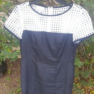 Donna Morgan denim & eyelet dress
